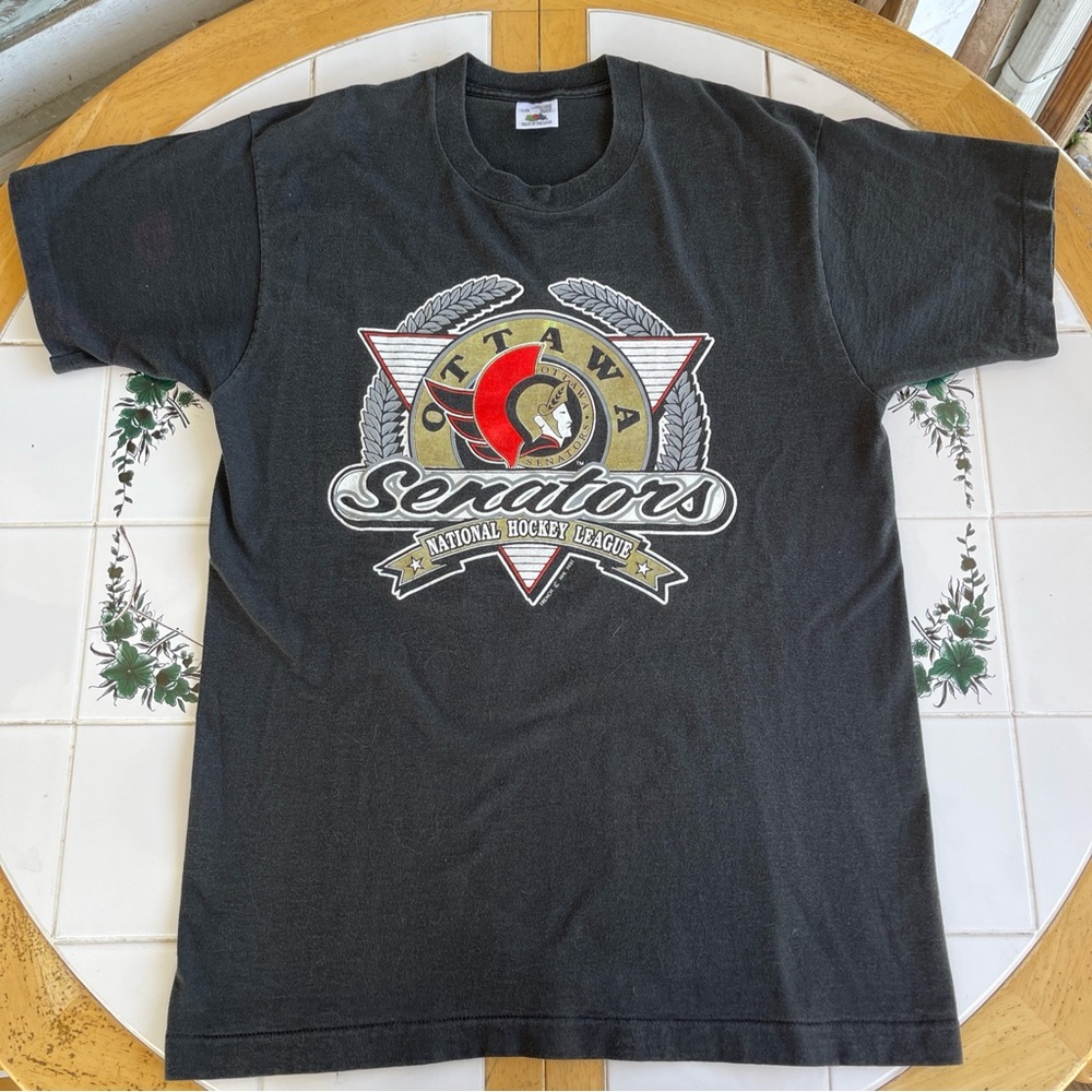 Vintage Ottawa Senators T Shirt Large 1991 NHL Hockey Fruit of The Loom
